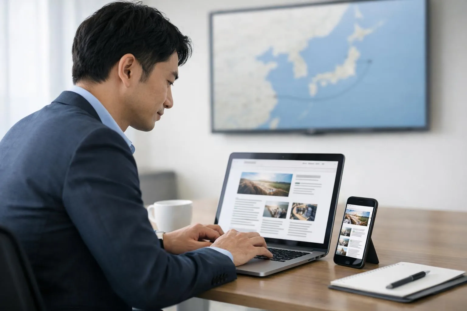 企業のNAVERブログ運用を担当するマーケティング担当者のイメージ